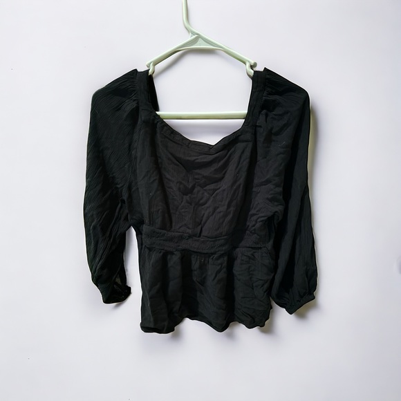 Old Navy Button Front Babydoll 3/4 Sleeve Blouse - Large Black - Picture 6 of 6